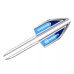 2Pcs Car Metal Emblem Door Mudguard Sticker Auto Body Decoration For Nissan Sylphy N7 Teana Qashqai Note J10 J11 Navara Juke GTR