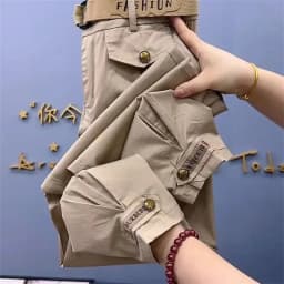 High-quality High Waist Solid Color Cotton Pants Women Fashion 2026 Autumn Loose Casual All-Match Harem Pants Trousers Ladies