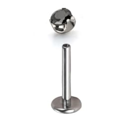 ASTM F136 Titanium Skin Surface PIERC Ear Lip Nose Studs with CZ Top Labret Threaded Earrings Multi Size Body Piercing Jewelry