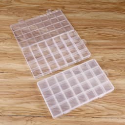 Plastic Jewelry Box 28 Grid Compartment Slot Organizer Storage Beads Container Jewelry Storage Box Rectangle Case Display