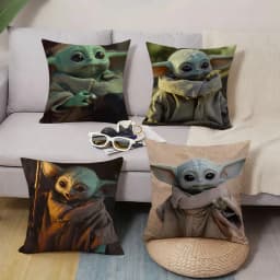 S-StarS W-WarsS Grogu Cushion Cover Square Decorative Throw Pillow Case Sofa Bed Living Room Anniversary Gifts