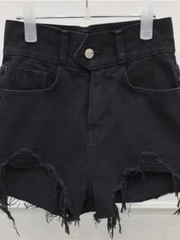 WOMENGAGA 2021 New Korean High Waist Thin Drawing Hole Tassel Solid Color Denim Shorts Trend Women Hot Sexy Black Shorts N9O3