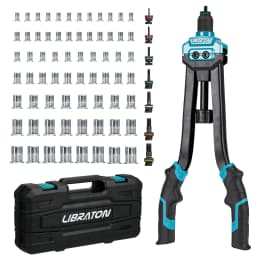 Libraton 16" Rivet Nut Tool Set Hand Rivet Nut Gun with 68PCS Rivet Nuts 7PCS Metric Interchangeable Mandrels For Home Repair