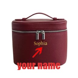 Personalized Makeup Bag, Custom Cosmetic Bag, Bridesmaid Makeup Bag, Leather Cosmetic Case, Women Toiletry Bag, Bridesmaid Gift