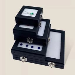 High Quality Diamond Display Box Leatherette Gemstone Storage Box Gem Display Case Stone Box Jewelry Holder Organizer