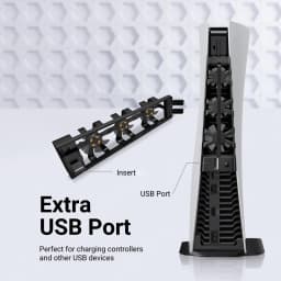 Cooling Fan for PlayStation 5 Console Disc and Digital Editions High-Speed Silent Fan with LED Light for PS5 Accessories