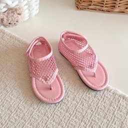 Spring Boys Girl's Flip Flop Sandals Mesh Hook-loop Breathable Chic Kid's Flat Shoe Solid Colors Anti-slip Casual Children Shoes