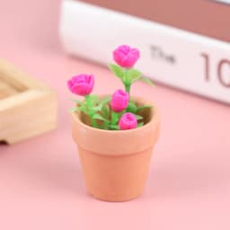 Mini Potted Plant 1:12 Dollhouse Miniature Tree Potted Plant Green Plant Model For Doll House Furniture Home Garden Decor