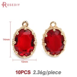 10PCS 18K Gold Color Oval Shape Charms Pendants Necklace Earrings High Quality Diy Jewelry Accessories Rosediy Official Store