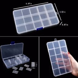 1Pcs Transparent Plastic Storage Jewelry Box Compartment Adjustable Container For Beads Earring Box Jewelry Rectangle Box Case