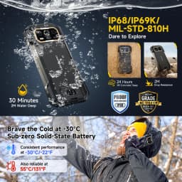 Ulefone Armor 27 4G Rugged Smartphone 64MP Night Vision+50MP+50MP 10600mAh 24GB+256GB Android 15 6.78" 120Hz NFC Global Version