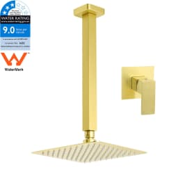 **Sydney Stock** KYLINS Brushed Gold Gun Metal Chrome Black 8-16'' Rain Shower Head Set Ceiling Arm Mixer Taps WELS WATERMARK