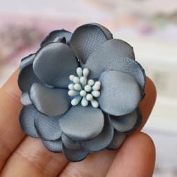 5Pcs 4.5CM Handmade Satin Fabric Artificial Flower For Wedding Party Clothing Decoration DIY Hair Accessories