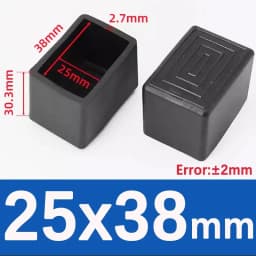 Black Square Silicone Chair Leg Caps PVC Soft Rubber Pipe Sleeve Tube Cap Non-slip Table Foot Dust Cover 10x10mm-45x75mm