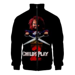 Coats Horror Movie Chucky Stand Collar Jackets Seed of Chucky Sweatshirt Cosplay Costume Long Sleeve Zipper Hoodies