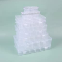 Practical 24 Grid Compartment Plastic Transparent Storage Box Jewelry Earring Bead Screw Holder Case Display Organizer Container