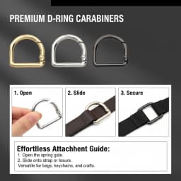 5-30pcs D-Shape Openable Spring Ring Bag Strap Buckle Keyring Dog Chain Snap Clasp and Carabiner for Handbag