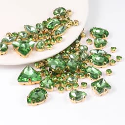 130pcs/lot Gold Claw Setting Glass Rhinestone Mixed Shape Sew On Crystal Stone Diamond for Wedding Dress Shoes Bags DIY Trim