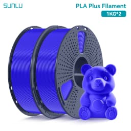 SUNLU 2Roll PLA Plus/Clear Filament 1.75mm +/- 0.02 mm 1kg Spool (2.2lbs) Neatly Arranged No Knot Filament Fit Most FDM Printer