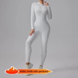 Naked Feel Yoga Unitard with Half Zip, Slimming Dance Bodysuit for Women, Seamless Gym Wear One Piece Workout Suit Spring Autumn
