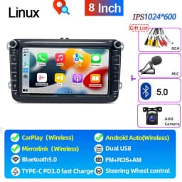 Fast Boot Car Radio for VW POLO GOLF Plus PASSAT JETTA Skoda TIGUAN TOURAN SHARAN SCIROCCO Caddy Vento Carplay Audio Auto Linux