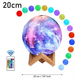 D2 3D Printing Moon Galaxy Lamp Light 16 Color Change Touch And Remote Control Kids Night Light Bedroom Room Decor As Gifts Lamp