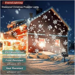 Double-head Christmas Snowfall HD Projector Lights, IP65 Outdoor Upgraded 2-in-1 Rotating Light With Remote Timer for Gift &Room