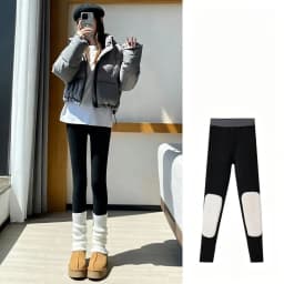 Women's Winter Fleece Lined Thermal Pants Elastic High Waist Slim Fit Thicken Legging Woman Waist Knee Protection Long Pants