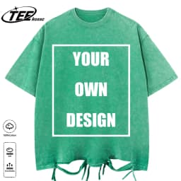 Custom Your Logo Print Summer Cool Snow Wash T-Shirt Cotton Casual Loose Short Sleeve Fashion Retro Tee Soft Couple Streetwear