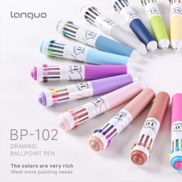 LANGUO Multicolor Pens 28/60/120 Colors 10-in-1 Colored Ballpoint Pen 0.8mm Fine Point Smooth Writing Retractable Ballpoint Pens