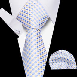 Men Business Tie Set Classic Plaid Dot Necktie Cufflinks Stripe Handkerchief For Wedding High Quality Formal Gravata Accessories