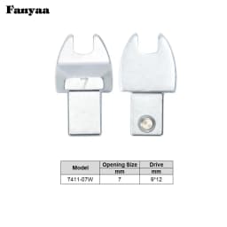 Fanyaa Square Drive 9x12 Open End Wrench Interchangeable Torque Head, Individual Crowfoot Wrench Full Polish 7-19mm