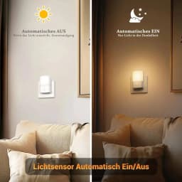 Dimmable, with On Off Switch Led Night Light Plug in Night Lights Plug into Wall, Automatic Dusk to Dawn, 0.5W, 2700K Soft Warm