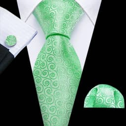 Barry.Wang Green Mint Teal Men Tie Hanky Cufflinks Set Jacquard Olive Sage Lawn Cyan Necktie for Male Wedding Business Gift