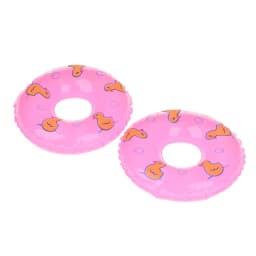 2Pcs Dollhouse Miniature Swimming Ring Cute Duck Bathing Float Lifebelt Model Kids Pretend Play Toys Gift Dolls Accessories