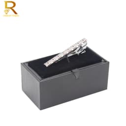 Wholeslae Men's Cufflinks Packaging Box Black Leatherette Organizer Jewelry Cuff Links Storage Case Christmas Gift Casket