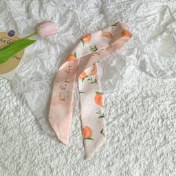 New Luxury Fruit Design Women Long Scarf Chiffon Silk Scarves Rubber Red Tie Black Bag Ribbon Headbands Bag Scarves Neckerchief