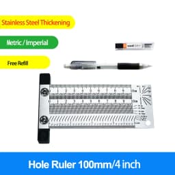 Multifunction Copper Cap Scale Ruler T-type Hole Ruler High-precision Carpenter Scribing Mark Line DIY Carpenter Measuring Tool
