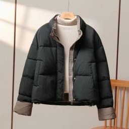 Women's Winter Top Coat Cotton Coat Stand-up Collar Color Block Thickened Simple Comfortable Casual Design Fashion Versatile New