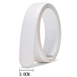 3.0 3.5cm Men Women's Automatic Buckle Belt Strips Blue Red White Black Coffee Belt without Buckle PU Leather Belt No Buckle