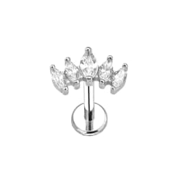 ASTM F136 G23 Titanium Flower Moon Heart Threadless Piercing Leaf Drop Pin Push in Lip Stud Daith Conch Earring 16G 18G 20G