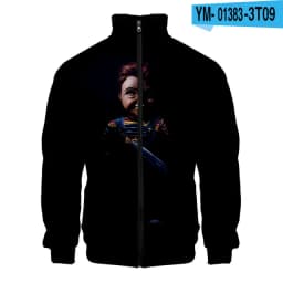 Coats Horror Movie Chucky Stand Collar Jackets Seed of Chucky Sweatshirt Cosplay Costume Long Sleeve Zipper Hoodies