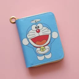 Hot Sale Doraemon Short Pouch Anime Printe Cute Wallet Cartoon Card Holder Mini Zipper Coin Purse Kawaii Purses Keychains Case