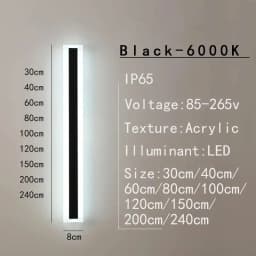 Waterproof, Wall, LED, Outdoor, IP65, Modern Style, Garden, Landscape Light, Villa, Light, Power Supply 85-265V, Adjustable