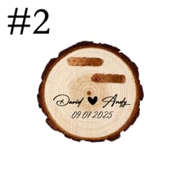 Wooden Double Slot Ring Box for Wedding Ceremony Engagement Anniversary Gift Engraved Ring Bearer Holder Box Free Personalised