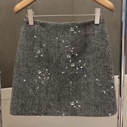 Korean Style Shiny Sequin Design High Waist A-Line Skirt Women's Fashion Slimming Half-length Skirts Commute Wear