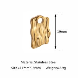 3pcs Stainless Steel Irregular Geometry Heart Charms For Jewelry Embossed Gold Color Plated DIY Earring Necklace Making Supplies