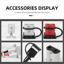 50A 2 Pin Power Connector 600V DC Two-pole Battery Quick Connector SB50 Charging Plug for Forklift Car RV Battery UPS Inverter