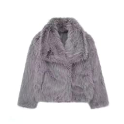 Faux Fur Coat Women Solid Fur Jacket Turn Down Collar Long Sleeve Single Breasted Loose Thick Warm Fur Casual 2025 Autumn Winter