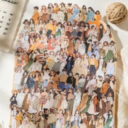 100pcs people like clouds series character theme large portion hard card stickers DIY handbook diary notebook tablet phone case